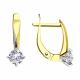 Серьги из лимонного золота Diamant с фианитом