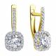 Серьги из лимонного золота Diamant с фианитом