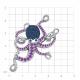 Серебряная брошь TALANT с фианитом и аметистом