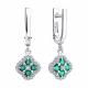 Серебряные серьги SOKOLOV с фианитом и изумрудом
