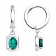 Серебряные серьги SOKOLOV с изумрудом