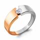 Золотое помолвочное кольцо AQUAMARINE с фианитом и Swarovski