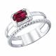 Серебряное кольцо SOKOLOV с фианитом и рубином