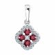 Серебряная подвеска SOKOLOV с фианитом и рубином