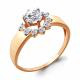 Золотое кольцо AQUAMARINE с Swarovski