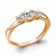 Золотое кольцо AQUAMARINE с Swarovski