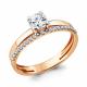 Золотое кольцо AQUAMARINE с фианитом и Swarovski