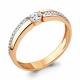 Золотое кольцо AQUAMARINE с фианитом и Swarovski