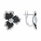 Золотые серьги SOKOLOV с бриллиантом и чёрным бриллиантом