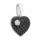 Подвеска из белого золота SOKOLOV с бриллиантом и чёрным бриллиантом