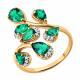 Золотое кольцо SOKOLOV с бриллиантом и гидротермальным изумрудом