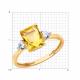 Золотое кольцо SOKOLOV с фианитом и цитрином