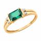 Золотое кольцо SOKOLOV с сапфиром и гидротермальным изумрудом