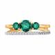 Золотое кольцо SOKOLOV с фианитом и гидротермальным изумрудом