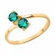 Золотое кольцо SOKOLOV с гидротермальным изумрудом