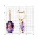 Золотые серьги SOKOLOV с аметистом и бриллиантом выращенным