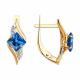 Золотые серьги SOKOLOV с фианитом и топазом Swarovski