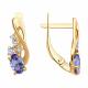 Золотые серьги SOKOLOV с топазом и танзанитом