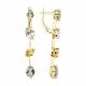 Золотые серьги SOKOLOV с кварцем, горным хрусталём и празиолитом