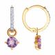 Золотые серьги-трансформеры SOKOLOV с аметистом