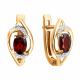 Золотые серьги SOKOLOV с фианитом и гранатом