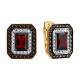 Золотые серьги SOKOLOV с фианитом и гранатом