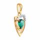 Золотая подвеска SOKOLOV с бриллиантом и гидротермальным изумрудом