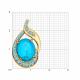 Золотая подвеска SOKOLOV с бирюзой и шпинелью