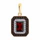 Золотая подвеска SOKOLOV с фианитом и гранатом