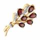 : Брошь из золота с гранатами и фианитами