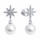Серьги из белого золота SOKOLOV с бриллиантом и жемчугом