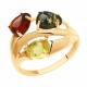 Кольцо из золочёного серебра SOKOLOV с янтарём