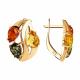 Серьги из золочёного серебра SOKOLOV с янтарём