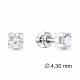 Серьги из белого золота AQUAMARINE с бриллиантом выращенным