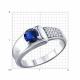 Серебряное кольцо SOKOLOV с фианитом и сапфировым корундом
