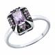 Серебряное кольцо SOKOLOV с фианитом и аметистом