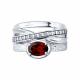 Серебряное кольцо SOKOLOV с фианитом и гранатом