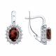 Серебряные серьги SOKOLOV с фианитом и гранатом