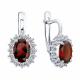 Серебряные серьги SOKOLOV с фианитом и гранатом