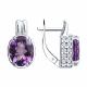 Серебряные серьги SOKOLOV с фианитом и аметистом