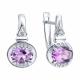 Серебряные серьги SOKOLOV с фианитом и аметистом