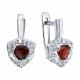 Серебряные серьги SOKOLOV с фианитом и гранатом