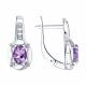 Серебряные серьги SOKOLOV с фианитом и аметистом
