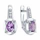Серебряные серьги SOKOLOV с фианитом и аметистом