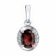 Серебряная подвеска SOKOLOV с фианитом и гранатом