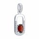 Серебряная подвеска SOKOLOV с фианитом и гранатом