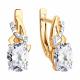 Серьги из золочёного серебра Diamant с фианитом