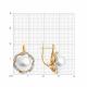 Серьги из золочёного серебра Diamant с фианитом и жемчугом