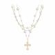 Колье Крест из золочёного серебра SOKOLOV с жемчугом