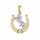 Подвеска Символ года Лошадь из комбинированного золота Primossa с бриллиантом
